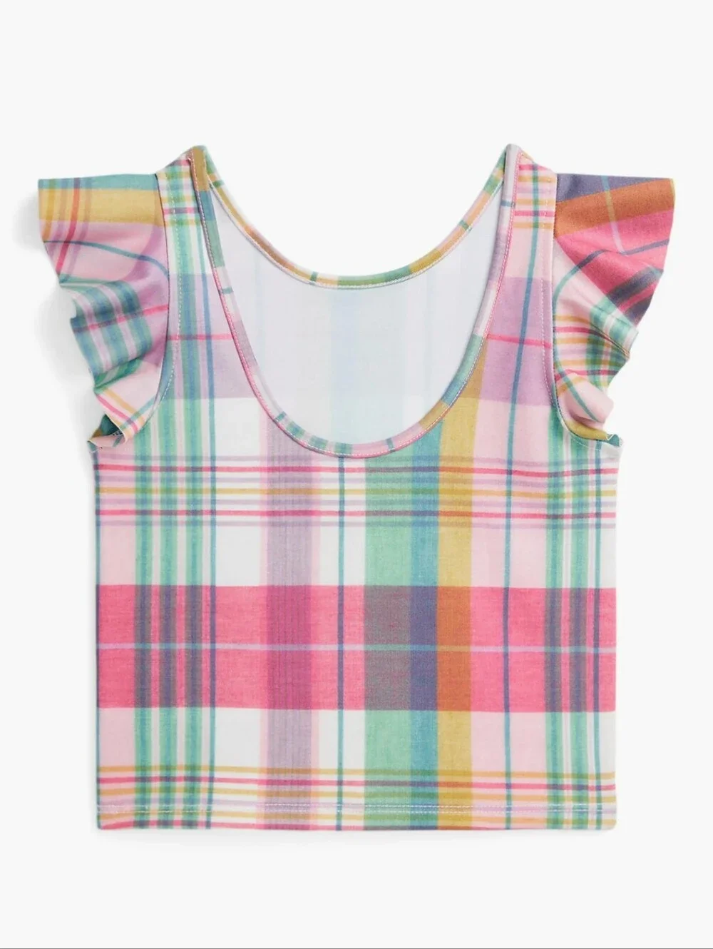NWT Ralph Lauren Kids' Elite Jersey Ruffle Tank – Pastel Madras 3T